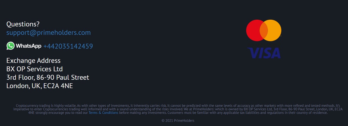 PrimeHolders client support